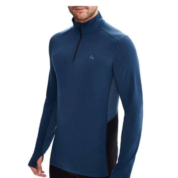 Paradox Men's Long Sleeve Top Base Layer Blue 1/4 Zip Pullover Size L - Picture 1 of 13